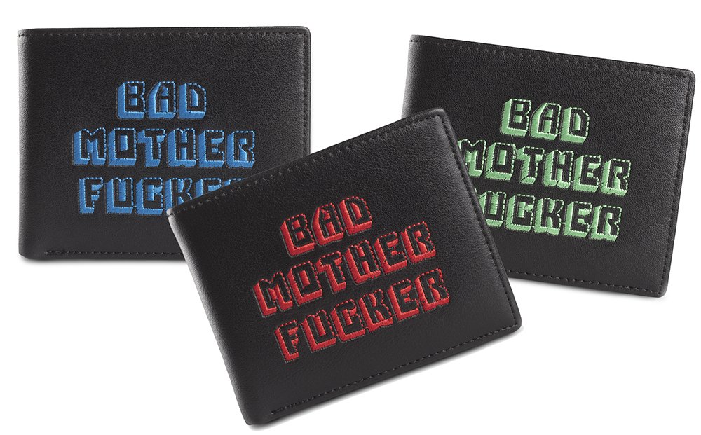 The Bad Mother Fucker black wallet with colored embroidery