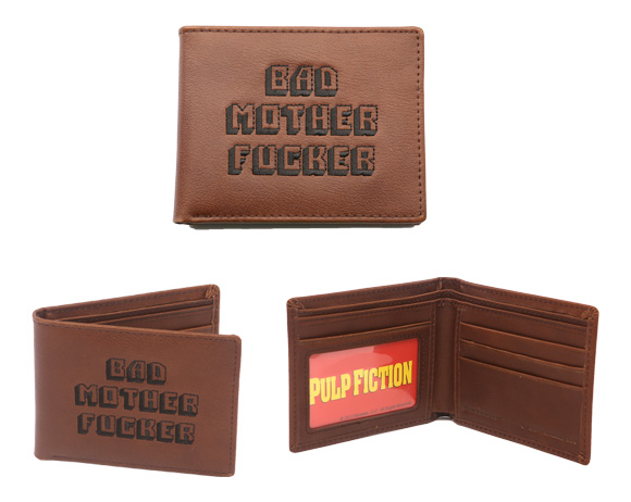 BAD MOTHER WALLET BMF Embroidered BROWN Leather Wallet As Seen In PULP FICTION
